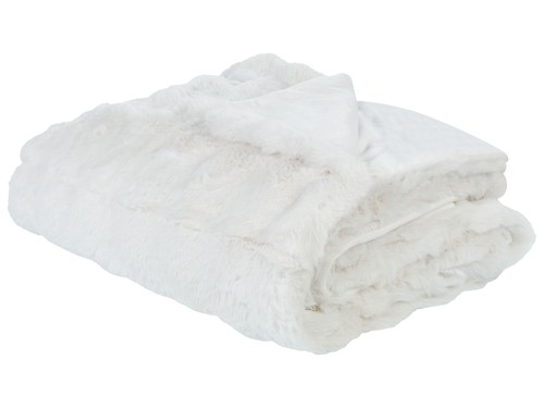 Kuscheldecke kunstfell weiß - kunstfell,