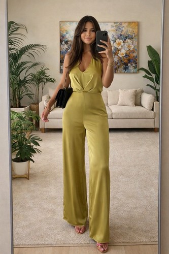 Zara satin jumpsuit party - satin,