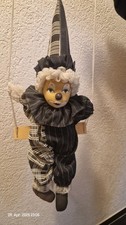 Puppe harlekin porzellan - puppe,, harlekin,