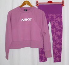 Damen Outfit Set in Gr. S * rosa gemusterte Leggings + rosa Sweatshirt   [Set 6]