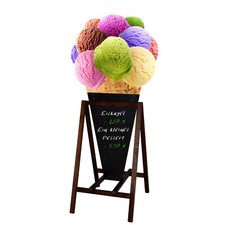 Werbeaufsteller Kundenstopper Eis SPEISEEIS aus Holz Schild Braun Bunter