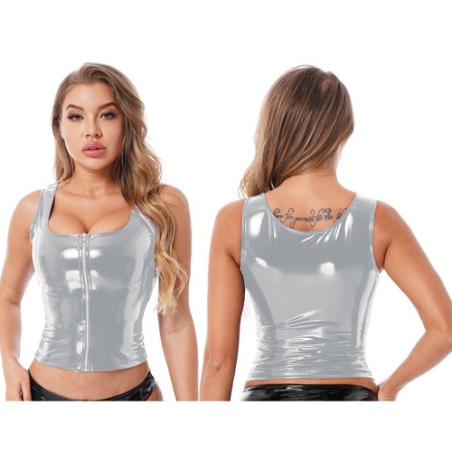 Damen wetlook crop top - damen,