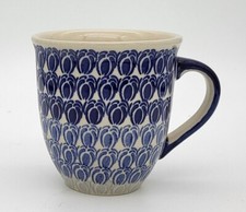 Bunzlauer Keramik Tasse MARS Maxi - Becher - blau/weiß - 0,43 Liter, (K106-GP16)