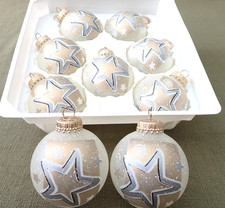 9 alte Glas Weihnachtskugeln