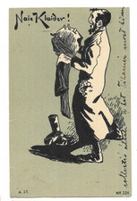 Litho Postkarte Naie Klaider! Judaika jiddisch Ungarn 1901 Karrikatur