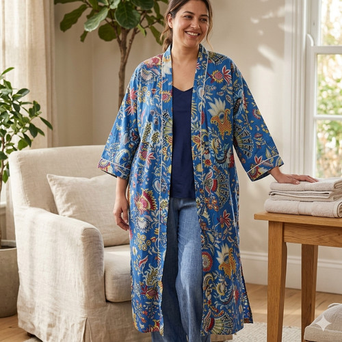 Baumwolle kimono morgenmantel - kimono,