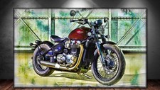 LEINWAND BILD ER XXL POP ART TRIUMPH BONNEVILLE MOTORRAD ABSTRAKT POSTER 150x90