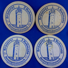 4 alte Bierdeckel,  Brauerei  Hubmann, Herzogenaurach