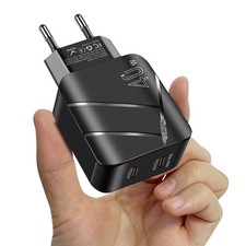 40W Schnell Ladegerät Doppelt USB-C Typ-C Netzteil Stecker Für Samsung Handy Neu