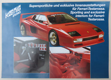 original Koenig Specials Prospekt Ferrari-Testarossa Innenausstattungen 4-seitig