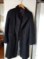 Mexx Damen Mantel Gr. 34 schwarz Jacke 80% Wolle