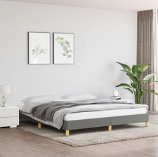 Super King Bettgestell Dunkelgrau 180×200 cm Stoff  ohne Matratze bequem Bett