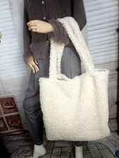 XXL Damen stylische Tasche Teddy Shopper Plüsch Übergroße Schultertasche