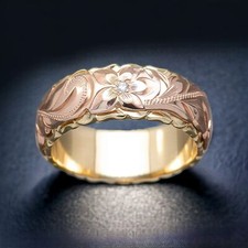 Ring 14K/ 585 Gold - plattiert mit funkelnden Zirkon 56 (17,8 mm Ø)