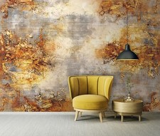 Fototapete Abstraktion Rost Gold Wohnzimmer VLIES TAPETE XXL + KLEISTER 216