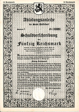 Düsseldorf hist. Stadt Anleihe 1927 + Auslosungsschein NRW Rheinland Wertpapier