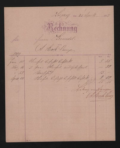 Leipzig rechnung 1877 a - leipzig,,