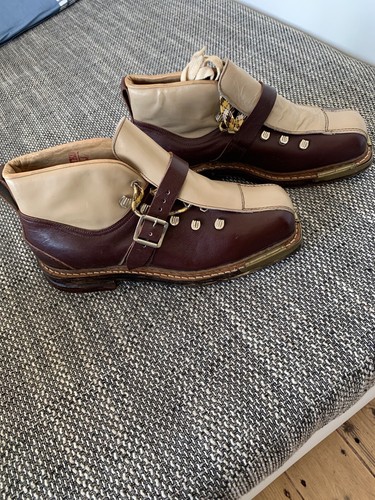 Vintage ski schuhe leder 1956 - leder,