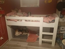 Halbhochbeet Holz Weiß 90x200cm senkrechte Leiter