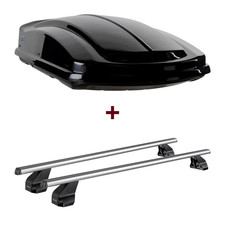 Dachbox LEVUP Space 530 Duo + Dachträger für Skoda Superb Stufenheck II Typ 3T4