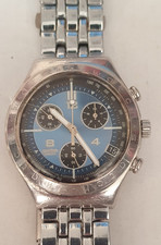 Swatch Swiss Chronograph Herren Armbanduhr Datum Metallband (K)