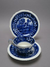 Spode Copeland Blue Tower C1814G 3-teilig Teetasse & Untertasse Teller