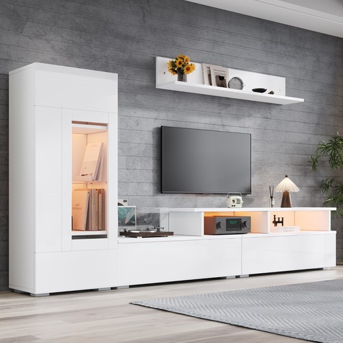 Wohnwand set mit - tv, vitrine