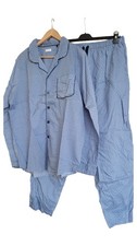 Seidensticker Herren Schlafanzug Pyjama Set Blau XXL Baumwolle