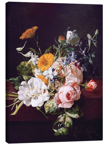 Leinwandbild vase mit blumen - vase,