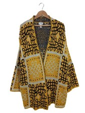 ANGEL OF STYLE Cardigan Damen Jacke Gr. DE 50 blassgelb-schwarz Casual-Look