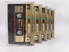 5x maxell XL II 90  |  IEC  II |  1986  |  Stickers  |  gold  |  classic | neuw.