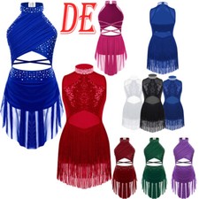 Kinder Ärmellos Glitzer Ballettkleid Ballettanzug Gymnastik Turnanzug Tanzkleid