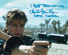 LINDA HAMILTON signed Autogramm 20x25cm TERMINATOR in Person autograph ACOA