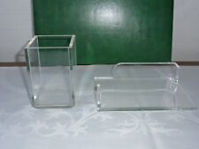 2  teiliges Schreibtisch-Set aus Plexiglas  für   Papier  und   Kugelschreiber