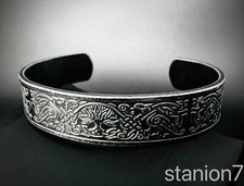 Baum des Lebens Armreif Edelstahl Wikinger Arm Schmuck Drache Knoten Biker 105