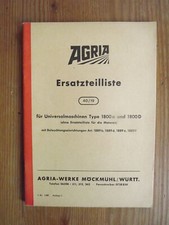 Agria 1800 Ersatzteilliste ETL