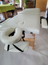 Mobile Massageliege 2 Zonen Massagebank klappbar  Holzfüße höhenverstellbar