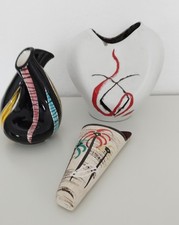 3 x Vase Keramik 1950-er Jahre