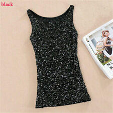 Damen Pailletten Unterhemd