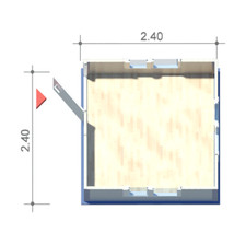 Neu Schlüsselfertig Bürocontainer Baucontainer Wachschutz Container 2,40mx2,40m 
