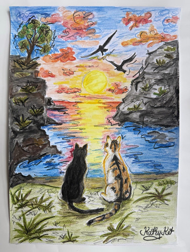 Aquarell original katzen - aquarell, am