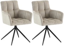 #R132167/2410 2x Esszimmerstuhl Jonah Stoff taupe Polsterstuhl Lehnstuhl Stuhl