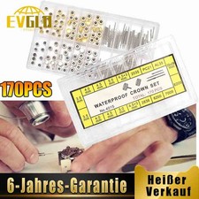 Uhr Krone und Stem Set Edelstahl Uhrenkrone Federstab-Satz Uhrreparatur Kit 