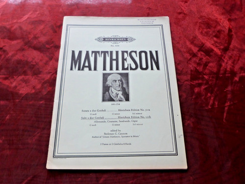 Mattheson suite due cembali - mattheson,