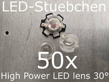 50x LED Linse/Optik 30° für