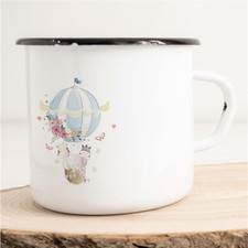 Emaille Tasse Elefant Giraffe