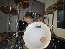 Komplettes Pearl Export Schlagzeug, Paiste Cymbal Set & Tama Cobral Double Pedal