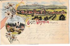 (178) Ansichtskarte: Neusäß-Westheim Panorama, Kirche; Poststelle Hammel; 1900