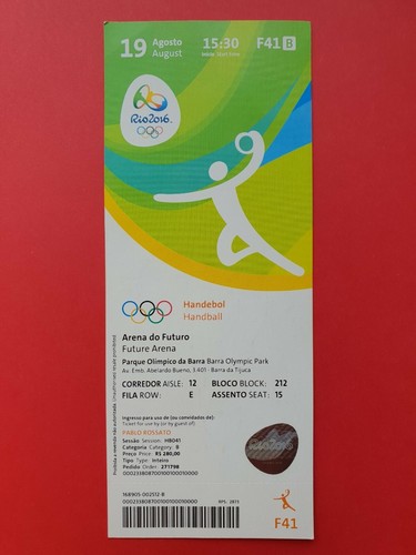 Used ticket olympic games 2016 - ticket,