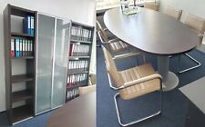 Lieferung in Hamburg Büromöbel Set Besprechungstisch Schrank Stühl Echtholz dick